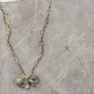 Labradorite Cluster Mixed Metal Necklace - Three Blessed Gems