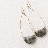 Labradorite Half Moon Gemstone Earrings