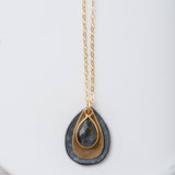 Labradorite Mixed Metal Petal Necklace