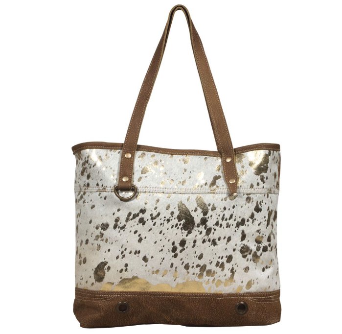 Largish Leather Tote Bag - Three Blessed Gems