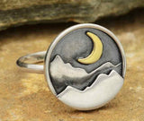 Layered Mountain Mixed Metal Ring