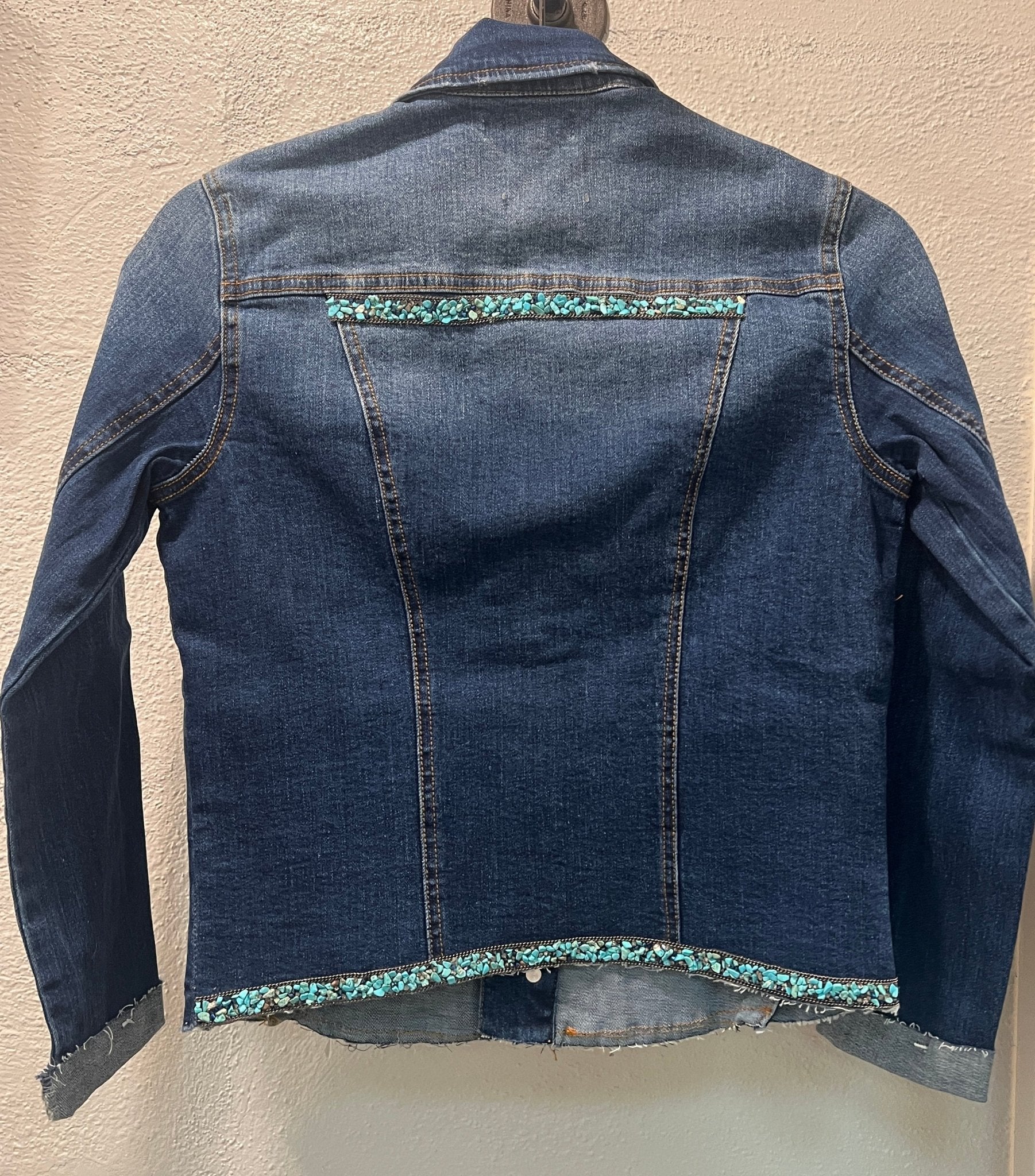 Lil Rock Turquoise On Denim Jacket - Three Blessed Gems