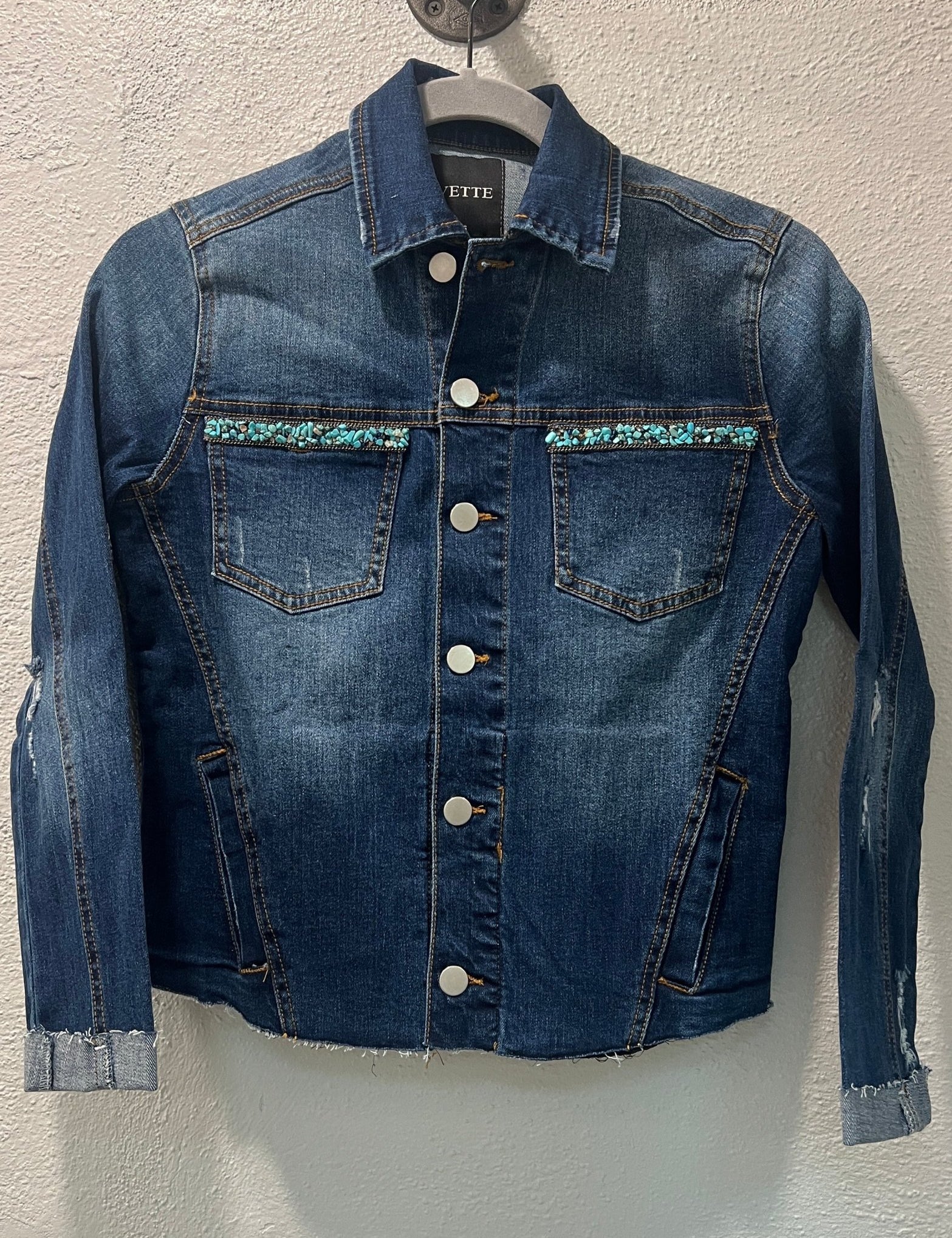 Lil Rock Turquoise On Denim Jacket - Three Blessed Gems