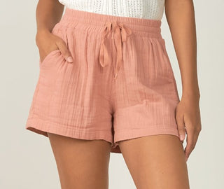 Linen Dusty Rose Shorts - Three Blessed Gems