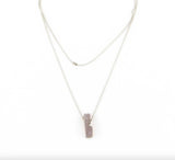 Long Raw Geode Stick Necklace