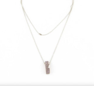 Long Raw Geode Stick Necklace - Three Blessed Gems