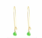 Long Wire Drop Earrings - Three Blessed Gems