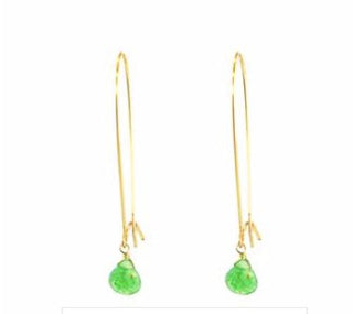 Long Wire Drop Earrings - Three Blessed Gems