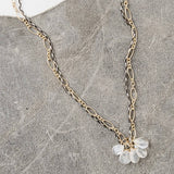 Moonstone Cluster Mixed Metal Necklace