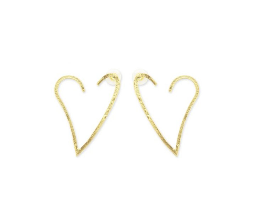 Open Hoop Heart Earring - Three Blessed Gems