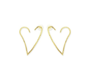 Open Hoop Heart Earring - Three Blessed Gems