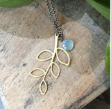 Pretty Leaves Antique Brass Necklace