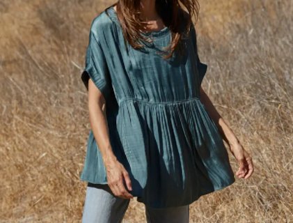 Satin Tunic Top - Three Blessed Gems