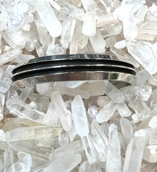 Silver Cuff Bracelet - Three Blessed Gems