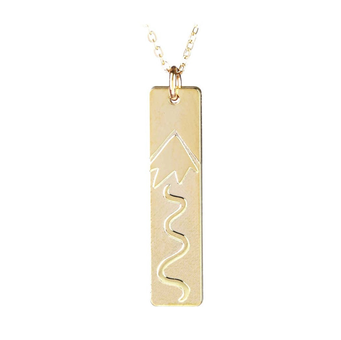 Skinny Vertical Bar Sterling Silver Necklace - Three Blessed Gems