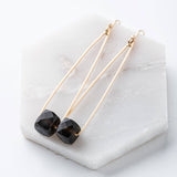 Smoky Quartz Cubist Earrings