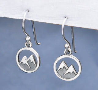 Snow Capped Dangle Silver Earrings - Three Blessed Gems