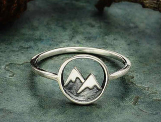 Snow Capped Mountain Silver Ring - Three Blessed Gems