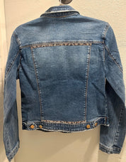 Sparkle Leopard Lined Denim Jacket - Three Blessed Gems