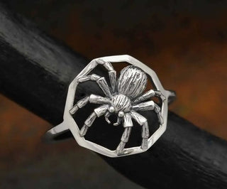 Spider Silver Ring - Three Blessed Gems