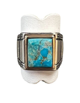 Sterling Silver Gold Turquoise Ring