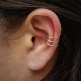 Sterling Silver Large Triple Ear Cuffs -15mm