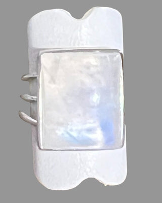 Sterling Silver Moonstone Ring - Three Blessed Gems