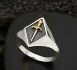 Sterling Silver Sword Signet Ring