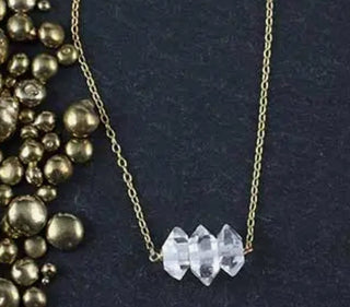 Three Herkimer Diamond Necklace - Three Blessed Gems