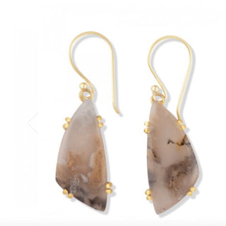 Tiger Dendrite Earring - Three Blessed Gems