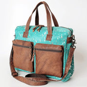 Turquoise Cowhide W/Silver Foil Concealed Carry Bag - Three Blessed Gems