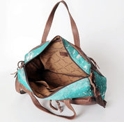 Turquoise Cowhide W/Silver Foil Concealed Carry Bag - Three Blessed Gems