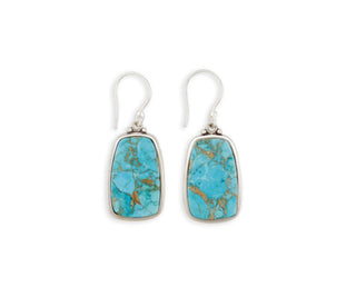 Turquoise Silver Earring - Three Blessed Gems