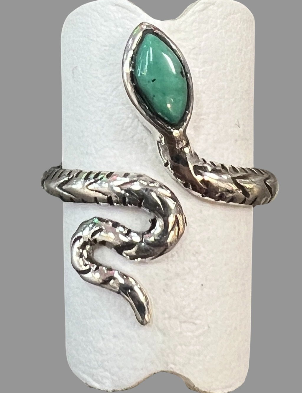 Turquoise Sterling Silver Snake Ring - Three Blessed Gems