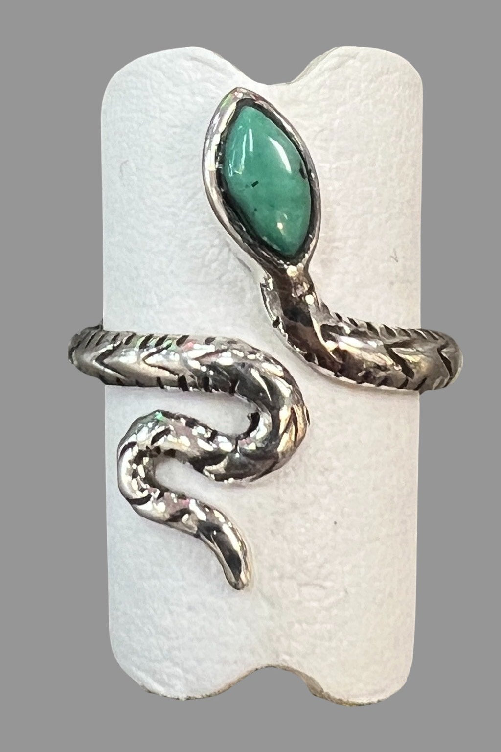 Turquoise Sterling Silver Snake Ring - Three Blessed Gems