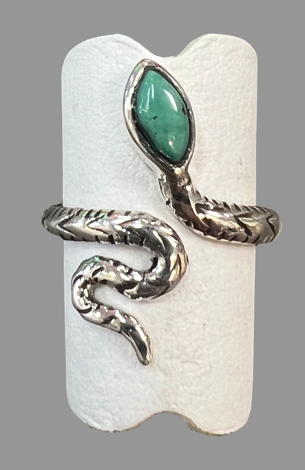 Turquoise Sterling Silver Snake Ring - Three Blessed Gems