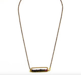 Watermelon Tourmaline Rectangle Necklace