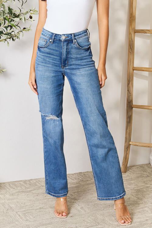 Judy Blue Full Size High Waist Distressed Jeans - Premium Jeans from Trendsi - Just $40! Shop now at Three Blessed Gems