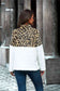 Leopard Color Block Half-Zip Collar Teddy Sweatshirt - Premium Jacket from Trendsi - Just $39! Shop now at Three Blessed Gems