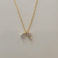 Horn Shaped Necklace W/ Muti Sized CZ