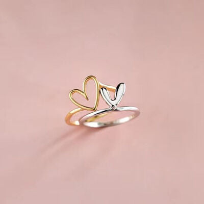 Heart Shape Irregular 925 Sterling Silver Ring - Premium RING from Trendsi - Just $25.38! Shop now at Three Blessed Gems