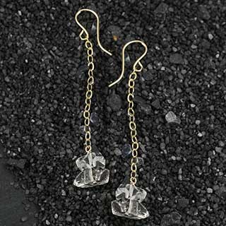 Herkimer Diamond Chain Earring - Premium earring from Zina Kao Exclusives - Just $85! Shop now at Three Blessed Gems