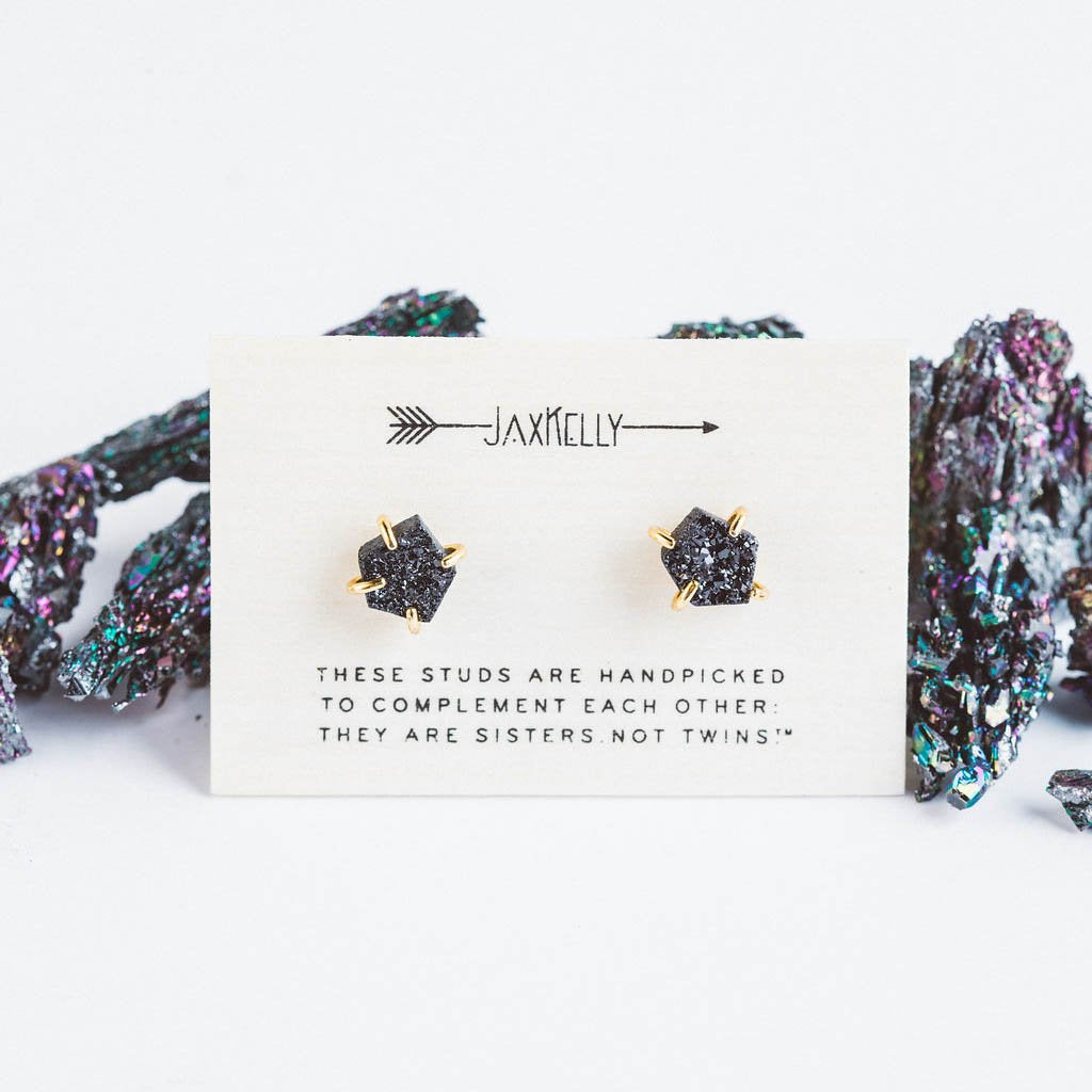 Free Form Druzy Earring - Premium Earrings from Jaxkelly - Just $40! Shop now at Three Blessed Gems