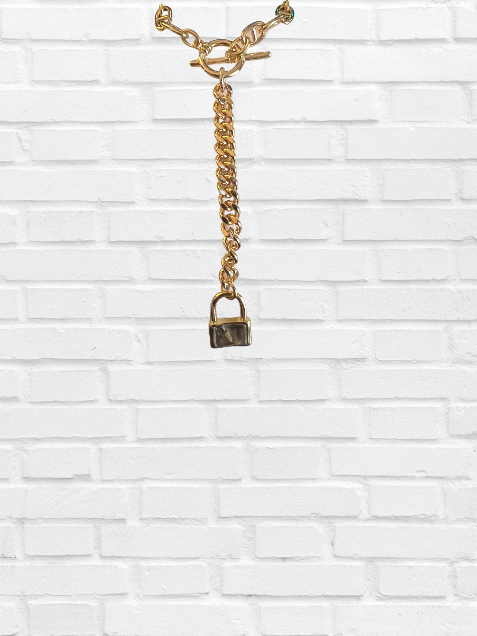 Gold Mariner Chain and Lock Necklace - Premium Necklaces from OMG BLINGS - Just $42! Shop now at Three Blessed Gems