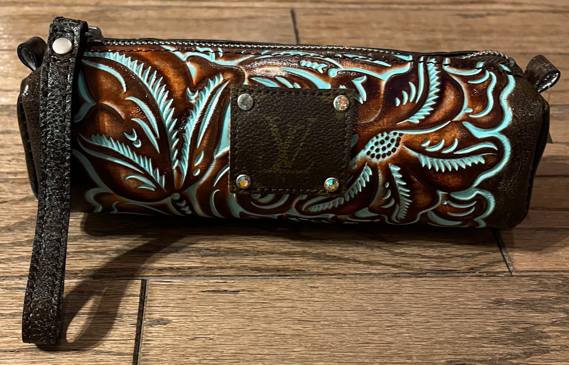 Up-Cycled Designer Hand Tooled Makeup Bag – Three Blessed Gems
