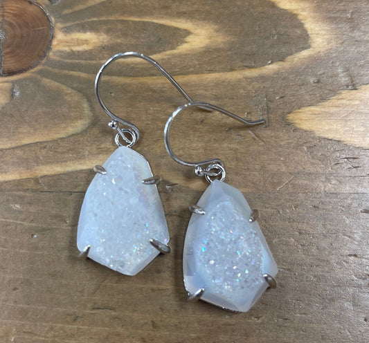 Teardrop Druzy Sterling Silver Earring - Premium Earrings from MAQ - Just $69! Shop now at Three Blessed Gems