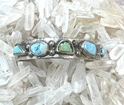 Sterling Silver Turquoise Bracelet - Premium Bracelets from Zuni - Just $415! Shop now at Three Blessed Gems