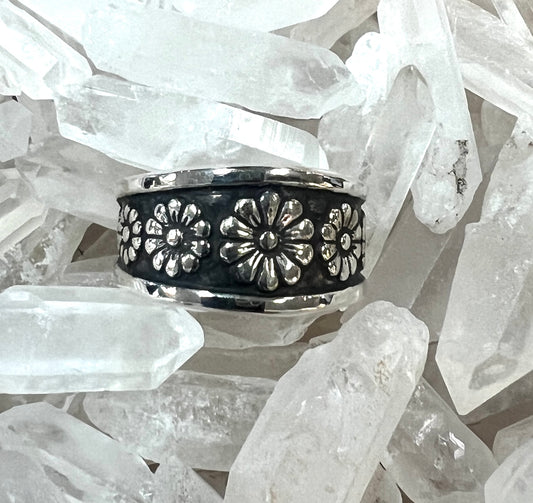 Flower Silver Ring - Premium Rings from Boho Sol - Just $59! Shop now at Three Blessed Gems