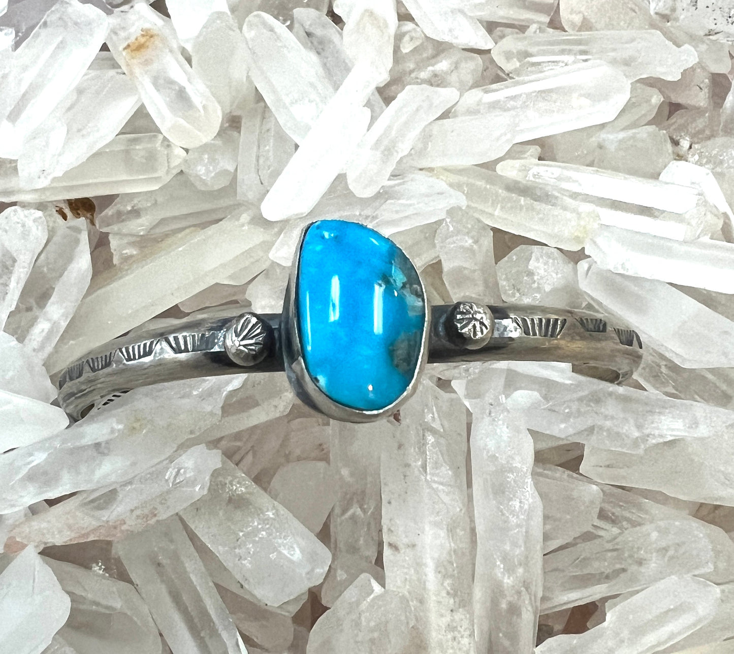 Kingman Turquoise Silver Cuff - Premium Bracelets from Indian Touch of Gallup - Just $231! Shop now at Three Blessed Gems