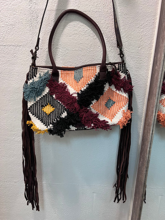Rug Fringe Colorful Tote - Premium Bag from American Darling - Just $258! Shop now at Three Blessed Gems